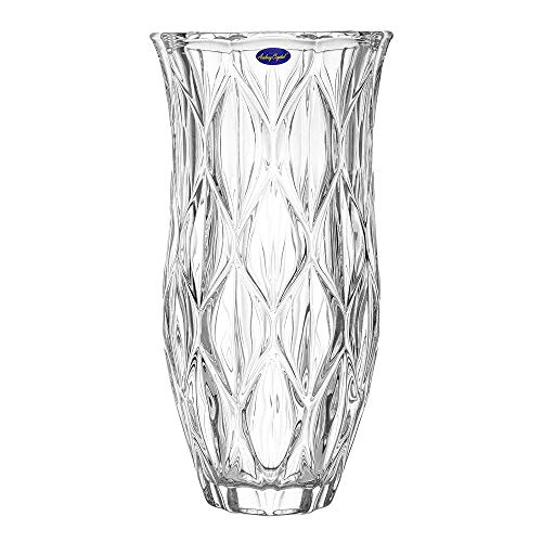 Amlong Crystal Large Clear Floral Vase - Beautiful and Durable