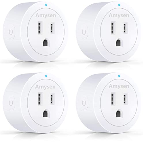 Amysen Smart Plug - WiFi Plugs with Voice Control and Group Control, No Hub Needed, 4 Pack
