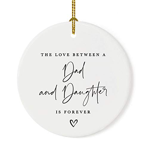 Andaz Press Dad-Daughter Ceramic Christmas Ornament