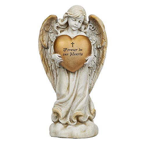 Angel Holding Heart Memorial Garden Statue