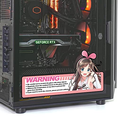 Anime Stickers for PC Case Glass,Cartoon Decor Decals for Computer Chassis Skin,Easy Removable Waterproof (Style 2-(Kizuna AI))
