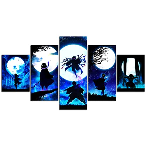 Anime Wall Scroll Posters - 5pcs HD Canvas Print Posters