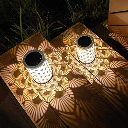 AnnaStore Outdoor Solar Lanterns - Waterproof Metal LED Lights