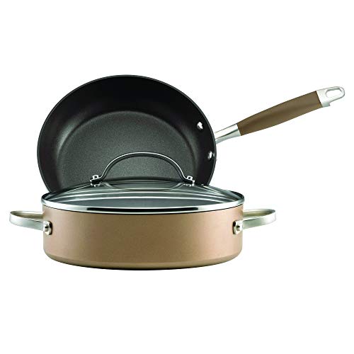 Anolon Advanced Hard Anodized Nonstick Cookware Pots and Pans Set, 3 Piece, Bronze