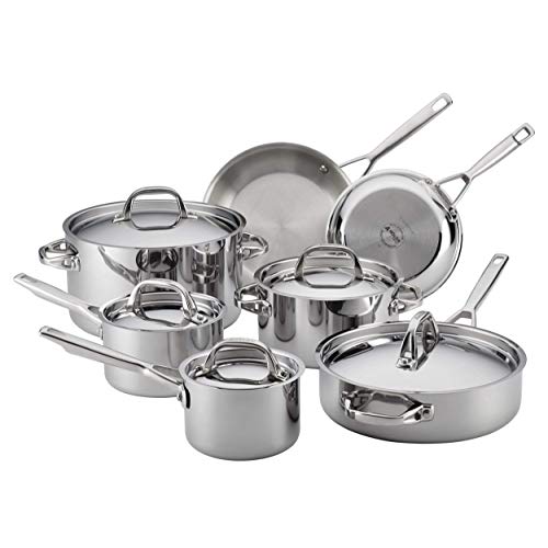 Anolon Triply Clad Stainless Steel Cookware Set, 12 Piece