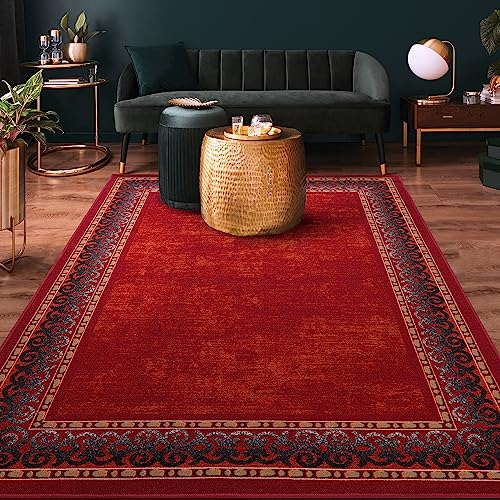 Antep Rugs Bordered 5x7 Non-Slip Indoor Area Rug