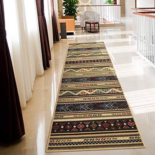 Antep Rugs Non-Skid Moroccan Geometric Area Runner Rugs