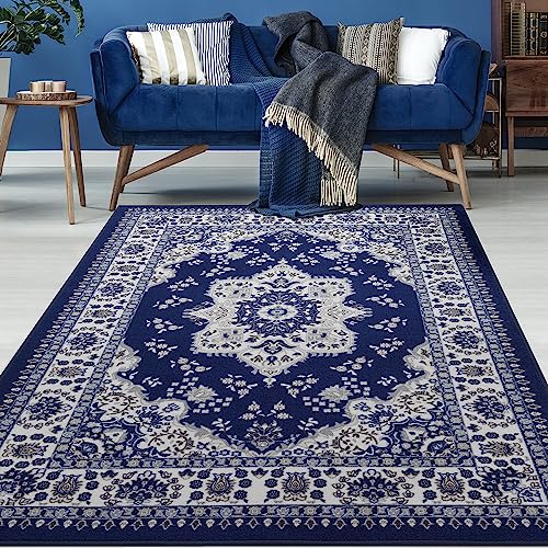 Antep Rugs Oriental Traditional Navy Blue Area Rug 5' x 7'
