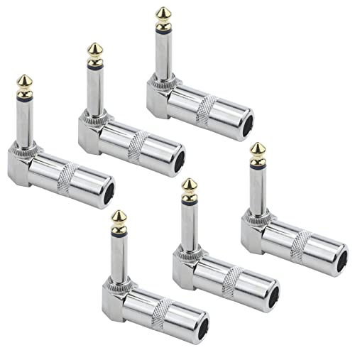 Antrader 6-Pack 1/4" Right Angle Audio Adapters