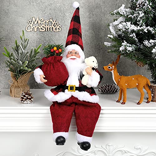 AnyDesign Christmas Sitting Santa Figurine