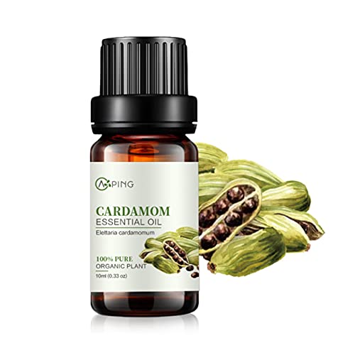 AOPING Cardamom Essential Oil - 100% Pure Organic Natural Plant (Elettaria cardamomum) Cardamom Oil for Diffuser, Aromatherapy, Spa, Massage, Yoga, Perfume, Body - 0.33oz