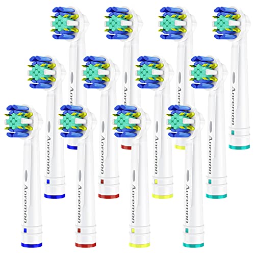 Aoremon Replacement Brush Heads for Oral b Braun Floss Action Pro 7000 Pro 1000 Pro 3000 Pro 5000 Vitality Toothbrush Models, 12Pack