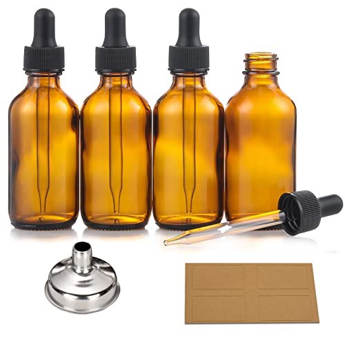 AOZITA Dark Amber Glass Tincture Bottles with Eye Droppers