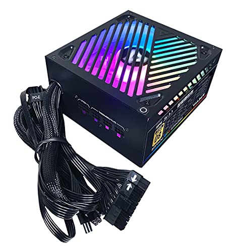 Apevia ATX-PM650W Premier 650W 80+ Gold Certified Active PFC ATX Semi-Modular Gaming Power Supply with 366 RGB Light Modes