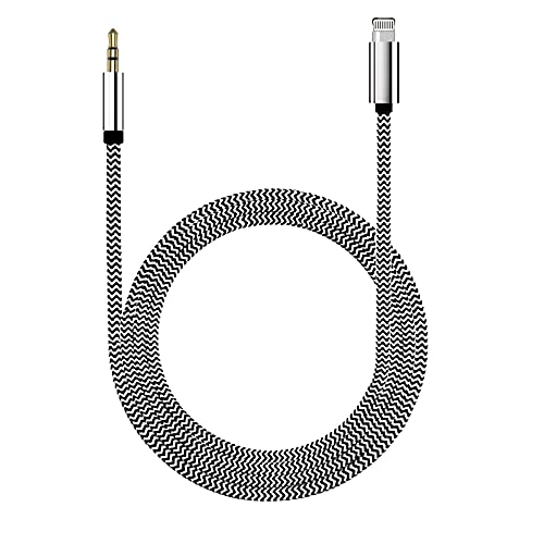 (Apple MFi Certified) Car Aux Cord for iPhone,Lightning to 3.5mm Nylon Braided Aux Audio Cord Car Stereo Cable&Headphone Jack Adapter Compatible with iPhone13 12 11/XR/XS/X/8/8P/7/6 Support All iOS