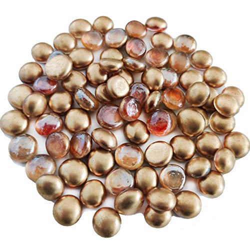Approx.170 Pcs Gold Glass Gems Stones Pebble Vase Fillers 1 LB,Arts Crafts,Table Scatter,Wedding Centerpieces,Candle Holder Decor,Decorative Filler for Plate,Fall Christmas Decoration