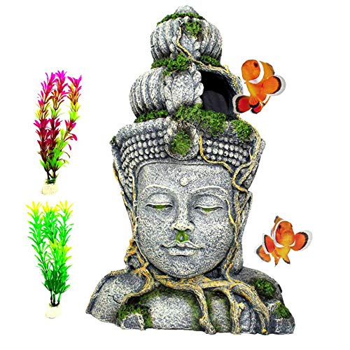 Aquarium Buddha Head Statue Decorations