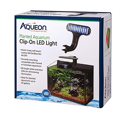 Aqueon Clip-On LED Aquarium Fish Tank Light for Planted Growing Plants for Up To 20 Gallon Aquariums
