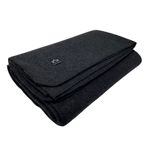 Arcturus Military Wool Blanket - 4.5 lbs, Warm, Heavy, Washable, Large 64" x 88" - Great for Camping, Outdoors, Survival & Emergency Kits (Charcoal Gray)