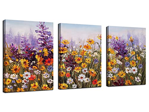 Ardemy Colorful Floral Canvas Wall Art