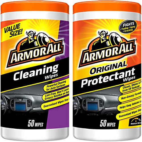 Armor All Car Cleaning and Protectant Wipes - 50 Count (Pack of 2)