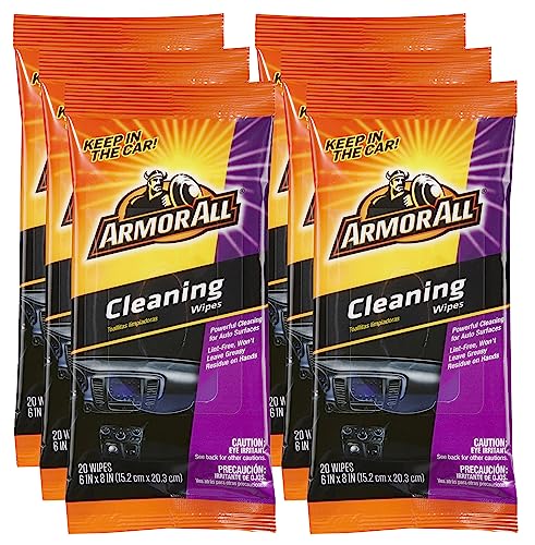 Armor All Car Interior Cleaning Wipes - Efficient Auto Cleaning, 6 Pack