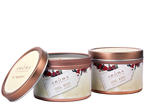 Aroma Naturals Peppermint and Vanilla Soy Tin Candle