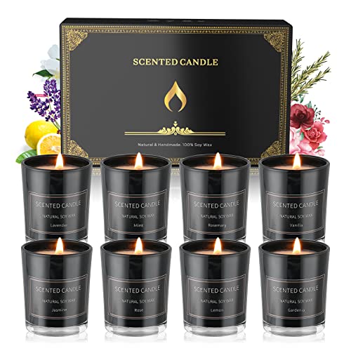 Aromatherapy Jar Candles - 8 Fragrances Scented Candles Gift Set