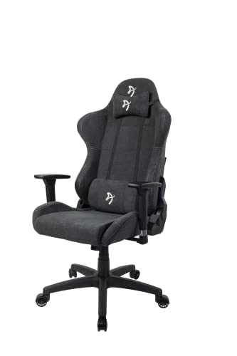 Arozzi Torretta Premium Soft Fabric Ergonomic Computer Gaming Chair Office Chair with Advanced Seat Mechanism 3D Armrests High Backrest Recliner Swivel Tilt Rocker 2 Soft Support Pillows - Dark Grey