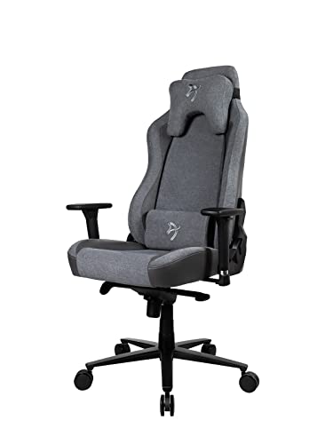 Arozzi Vernazza Vento Signature Upholstery Soft Fabric Ergonomic Computer Gaming and Office Chair with High Backrest Recliner Swivel Tilt Rocker Adjustable Height Lumbar Neck Support (ASH)