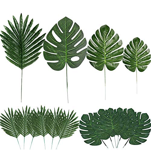 Artificial Palm Leaves for Luau Party Table Decorations