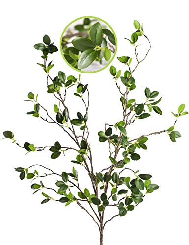 Artificial Plant 43.3 Inch Green Branches Leaf Shop Garden Office Home Decoration (6 pcs)