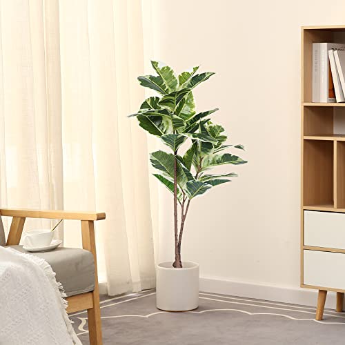 Artificial Rubber Tree Plant for Home Decor
