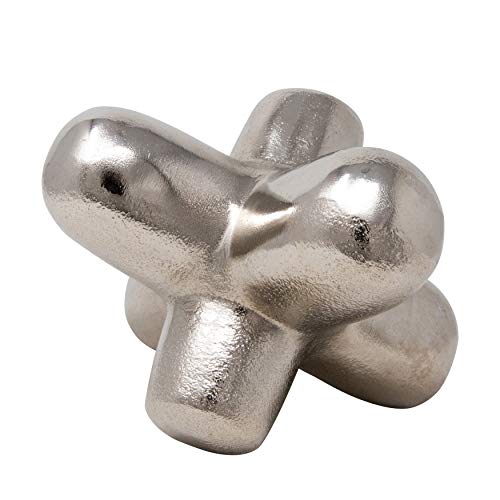 Artistic Silver Metal Orb Decor - Contemporary Geometric Design