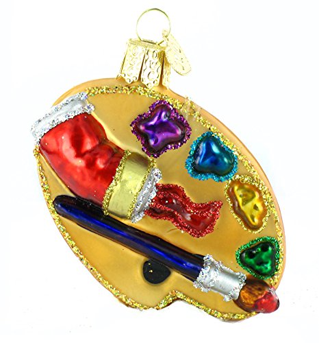 Artist's Palette Glass Blown Ornaments for Christmas Tree