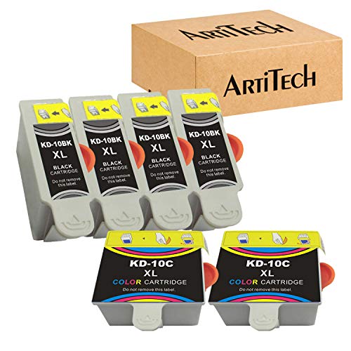 ARTITECH Replacements for Kodak 10XL 10B 10C Compatible Ink Cartridge (4 Black, 2 Color)