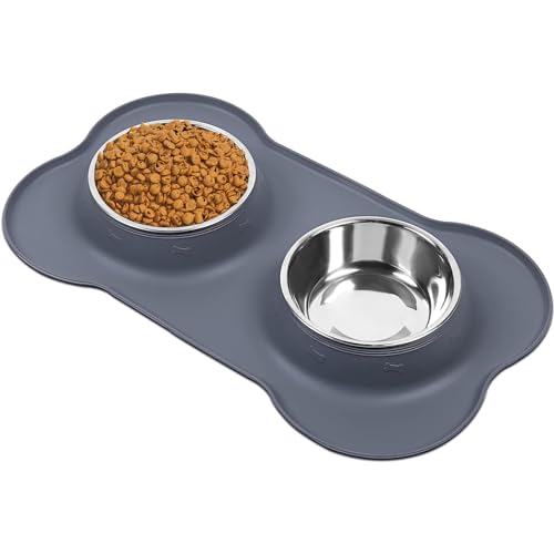 AsFrost Dog Food Bowls - Stainless Steel, No Spill No Slip