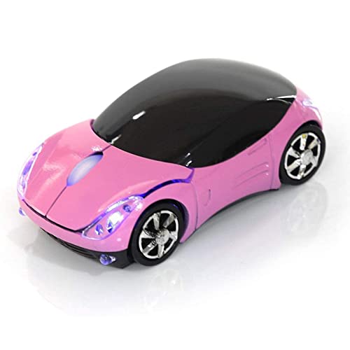 ASHATA 2.4G Wireless Mouse Car Mouse (Pink)