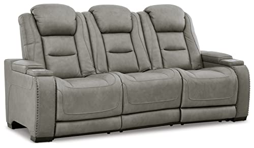 Ashley The Man-Den Leather Power Reclining Sofa