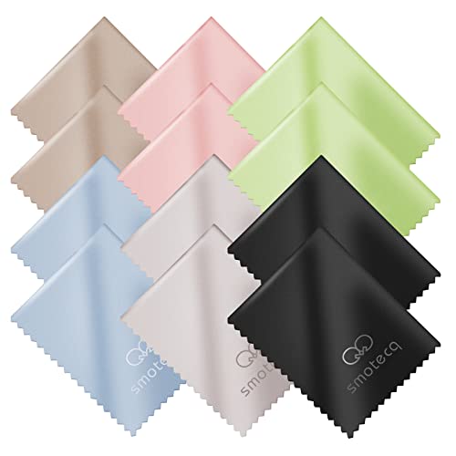Assorted Colors Microfiber Cleaning Cloths - 12 Pack