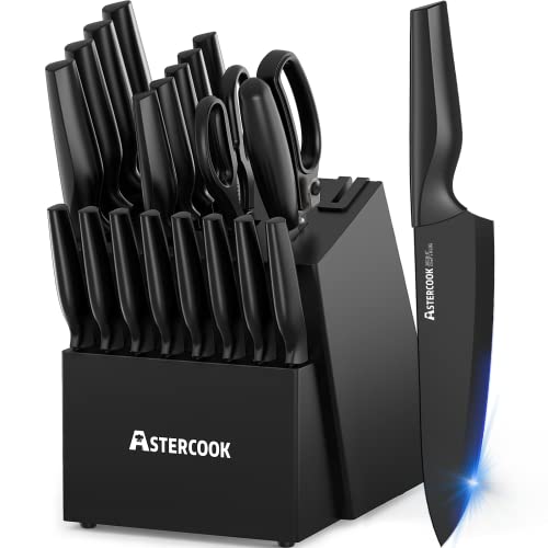 Astercook 21 Piece Knife Set with Built-in Sharpener