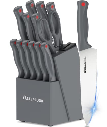 Astercook Knife Set with Built-in Sharpener