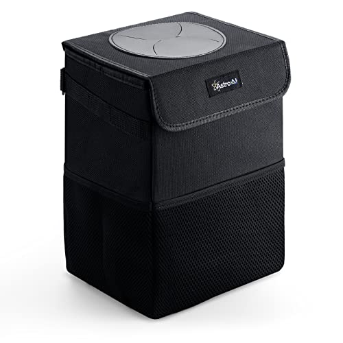 AstroAI Car Trash Can with Lid and Storage Pockets