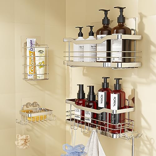 ATEMANS Black Shower Caddy Shelf 6 Pack, 3 Tier Shower Shelf for Inside  Shower,Bathroom Shower Shelves Wall Mount,In Shower Organizer Shampoo  Bottle
