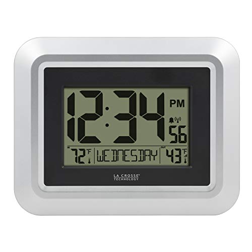 Atomic Digital Wall Clock with Outdoor Temperature