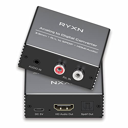 Rybozen 192KHz Analog Audio Converter DAC SPDIF Coaxial Optical Convert to  L/R RCA, Toslink Optical to 3.5mm Jack Audio Adapter for PS4 HD DVD Home  Cinema Systems 