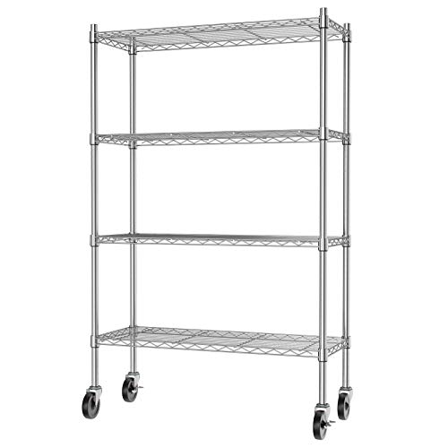 Auslar 4-Shelf Storage Shelves with Casters