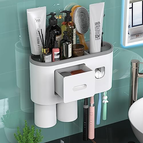 Automatic Toothbrush Holder with Toothpaste Dispenser