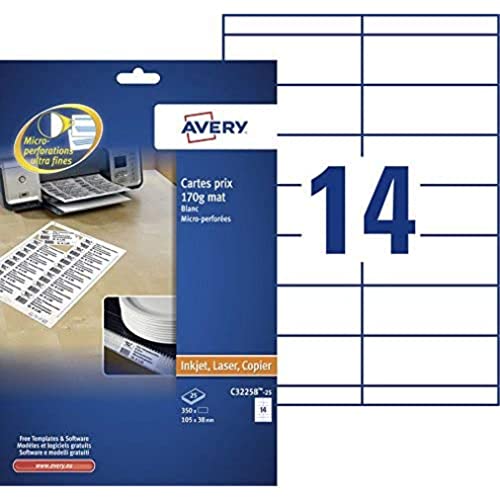 Avery Zweckform C32258-25 Shelf-Edge Cards