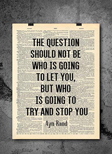 Ayn Rand - Inspirational Wall Art Vintage Art Print